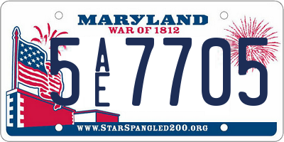 MD license plate 5AE7705