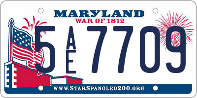 MD license plate 5AE7709