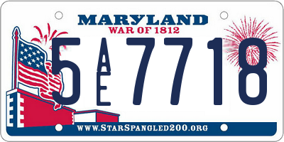 MD license plate 5AE7718