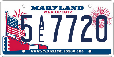 MD license plate 5AE7720