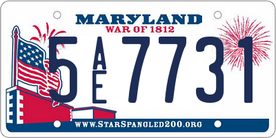 MD license plate 5AE7731