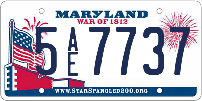 MD license plate 5AE7737