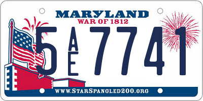 MD license plate 5AE7741