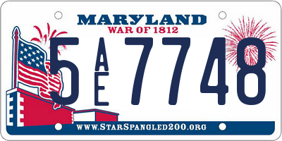 MD license plate 5AE7748