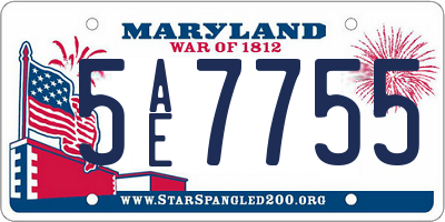 MD license plate 5AE7755