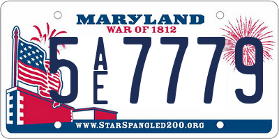 MD license plate 5AE7779