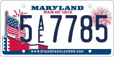 MD license plate 5AE7785