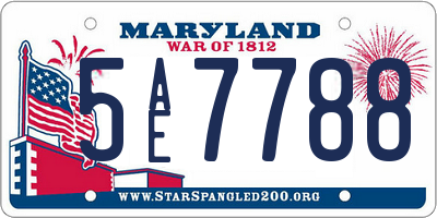 MD license plate 5AE7788