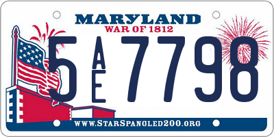 MD license plate 5AE7798