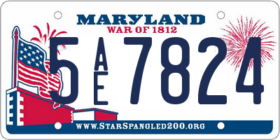 MD license plate 5AE7824