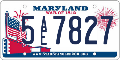 MD license plate 5AE7827
