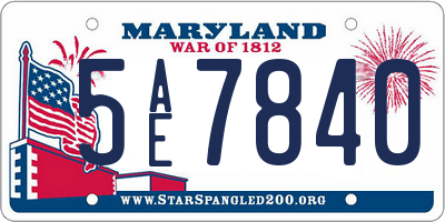 MD license plate 5AE7840
