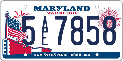 MD license plate 5AE7858