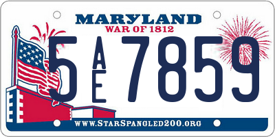 MD license plate 5AE7859