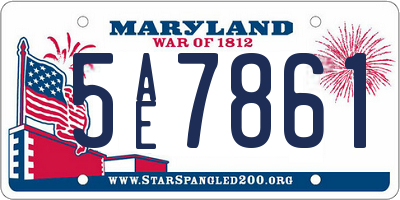 MD license plate 5AE7861