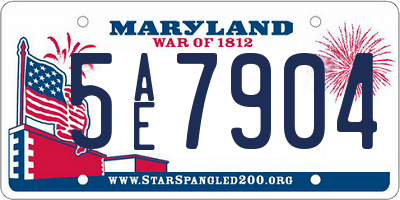 MD license plate 5AE7904