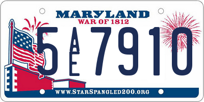 MD license plate 5AE7910