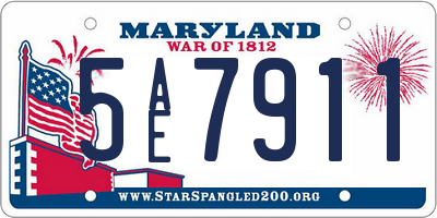 MD license plate 5AE7911