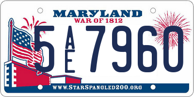 MD license plate 5AE7960