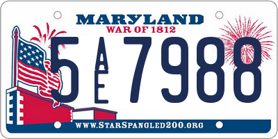 MD license plate 5AE7988