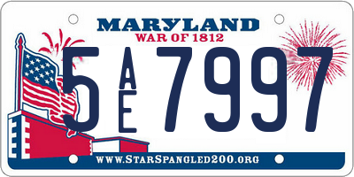 MD license plate 5AE7997
