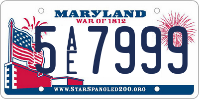 MD license plate 5AE7999
