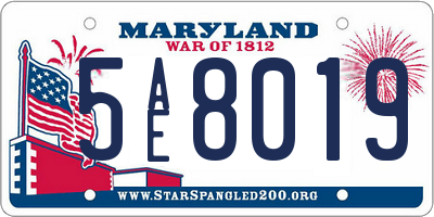 MD license plate 5AE8019