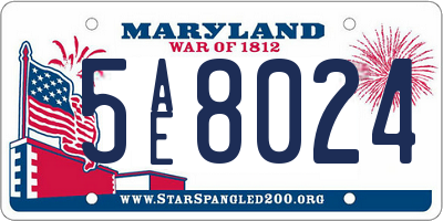 MD license plate 5AE8024