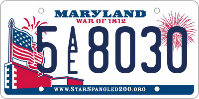MD license plate 5AE8030