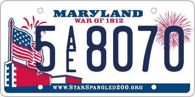 MD license plate 5AE8070