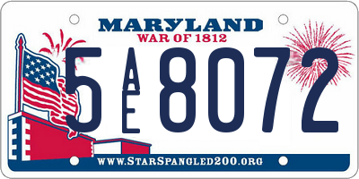 MD license plate 5AE8072