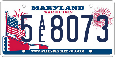 MD license plate 5AE8073