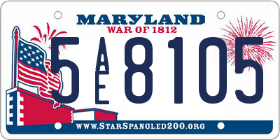 MD license plate 5AE8105