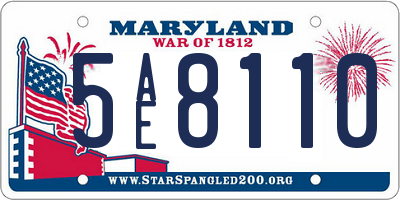 MD license plate 5AE8110