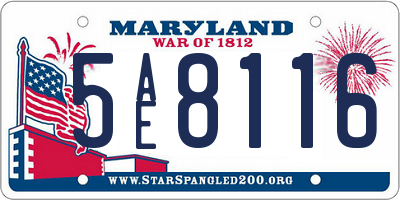 MD license plate 5AE8116