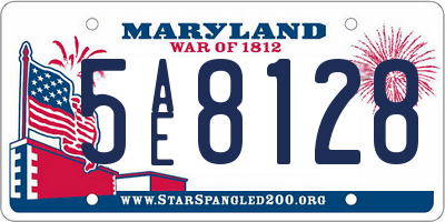 MD license plate 5AE8128