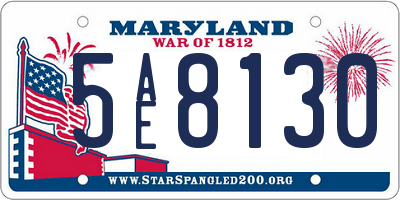MD license plate 5AE8130