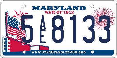 MD license plate 5AE8133