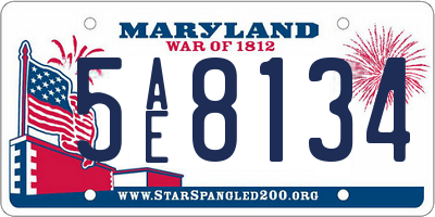 MD license plate 5AE8134