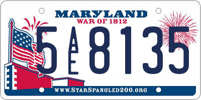 MD license plate 5AE8135