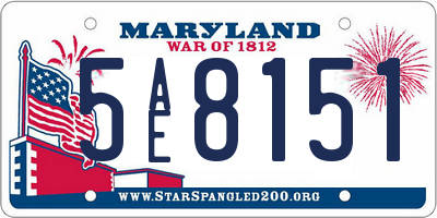 MD license plate 5AE8151