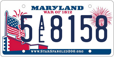 MD license plate 5AE8158