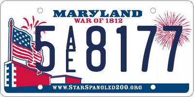 MD license plate 5AE8177