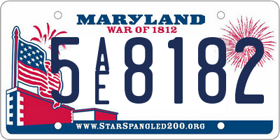 MD license plate 5AE8182