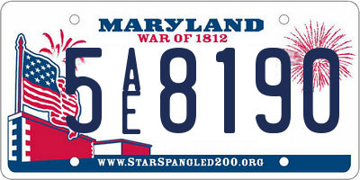 MD license plate 5AE8190