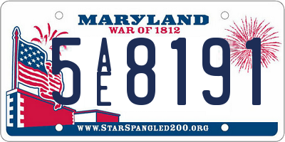 MD license plate 5AE8191