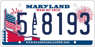 MD license plate 5AE8193