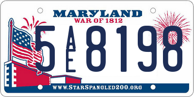 MD license plate 5AE8198