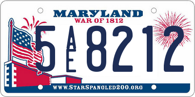 MD license plate 5AE8212