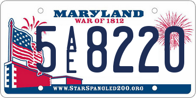 MD license plate 5AE8220